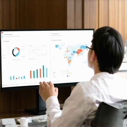 Analyzing Local SEO Data Person analyzing local SEO and map optimization analytics on a computer screen.