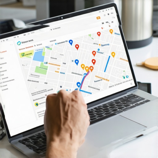 Business owner reviewing Google Maps data and SEO strategies