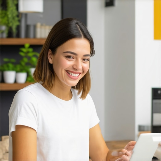 Business owner updating GMB profile with photos