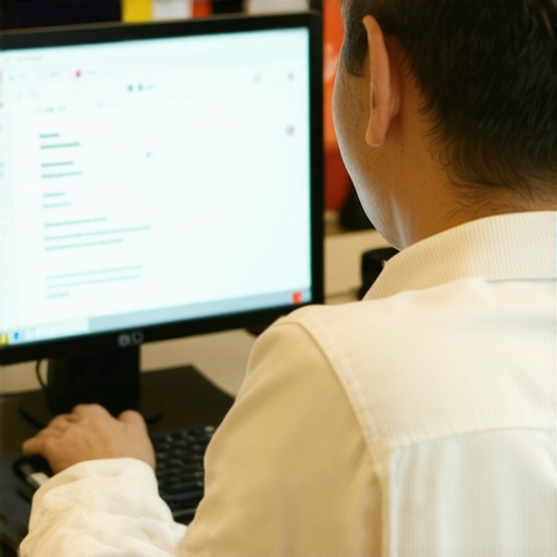 Business owner editing Google My Business settings on a laptop notebook.