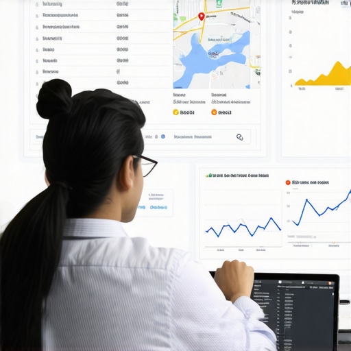 A person reviewing local SEO analytics on a digital dashboard