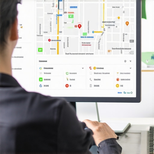 Person reviewing Google Maps performance data on a laptop.
