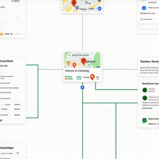 Local Signals Impacting Google Maps Rankings Diagram showing different factors influencing Google Maps ranking including reviews, photos, posts, and user engagement.