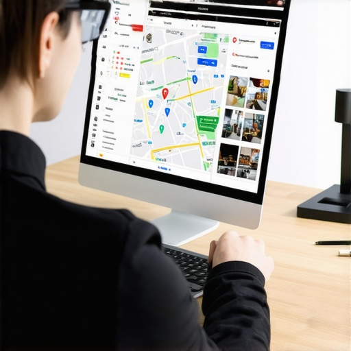 Business owner editing Google Maps profile on a computer for better ranking