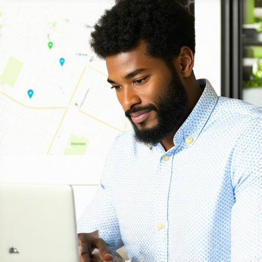 Business owner updating location details on Google My Business profile.