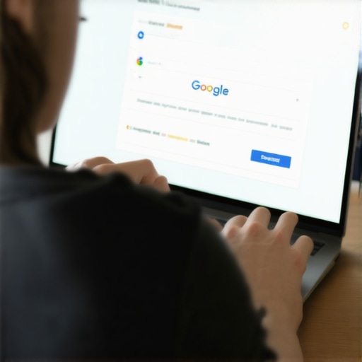 Optimizing Google My Business Profile Person editing a Google My Business profile on a laptop with visible details.