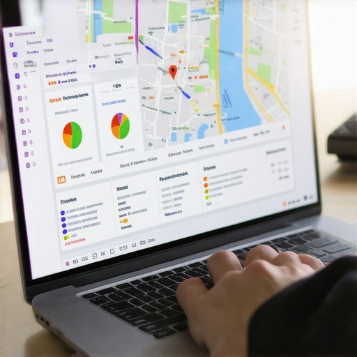 Person analyzing local map rankings on computer