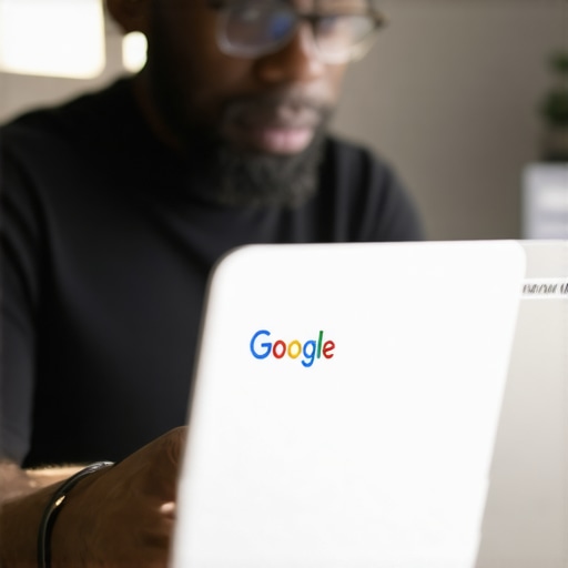 Business owner editing Google Maps profile on laptop
